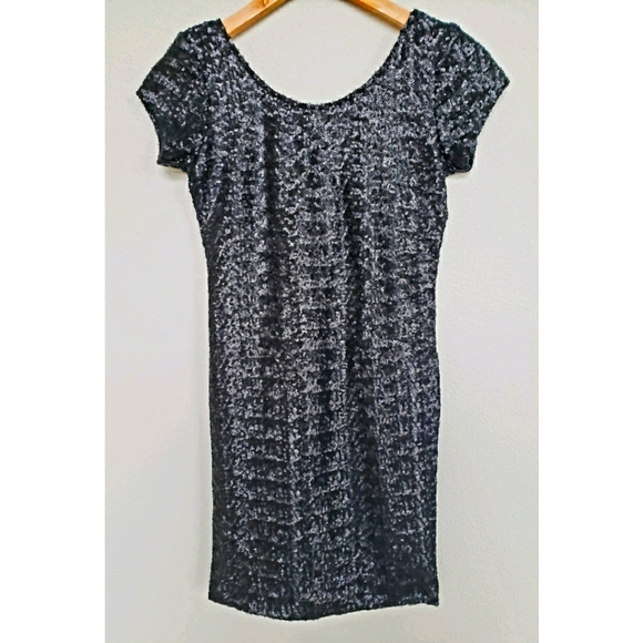 Backstage Matte Black Sequin Mini Dress Size XS - Picture 3 of 10